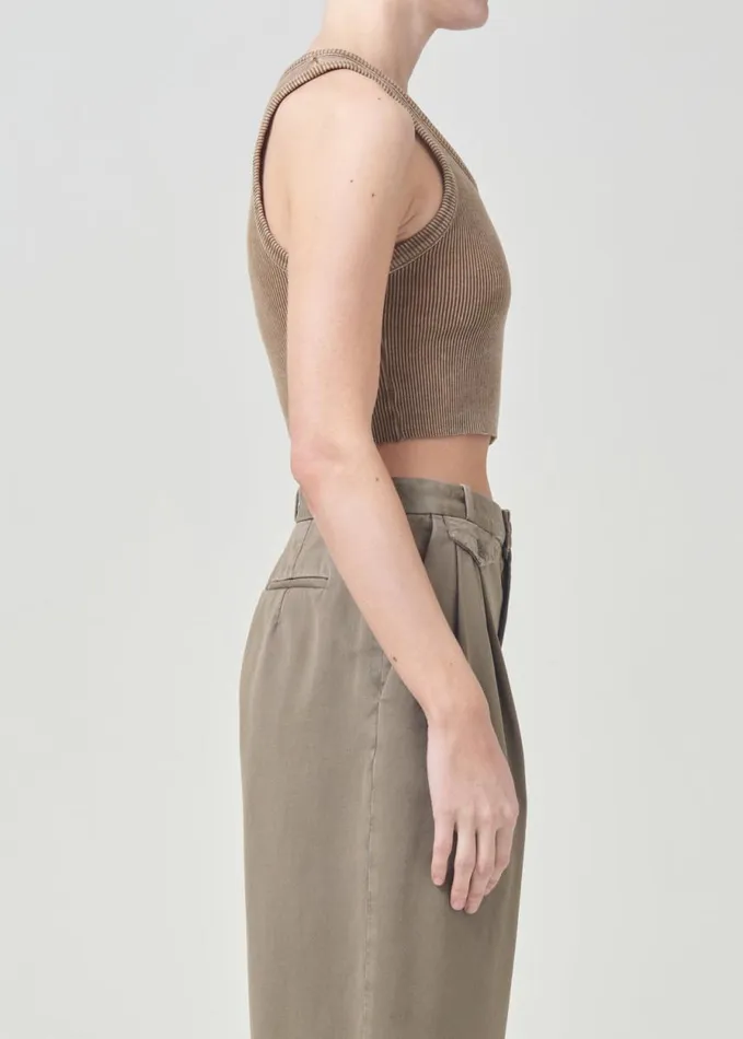 Tops and Bodysuits Women Agolde Cropped Poppy Tank In Bamboo