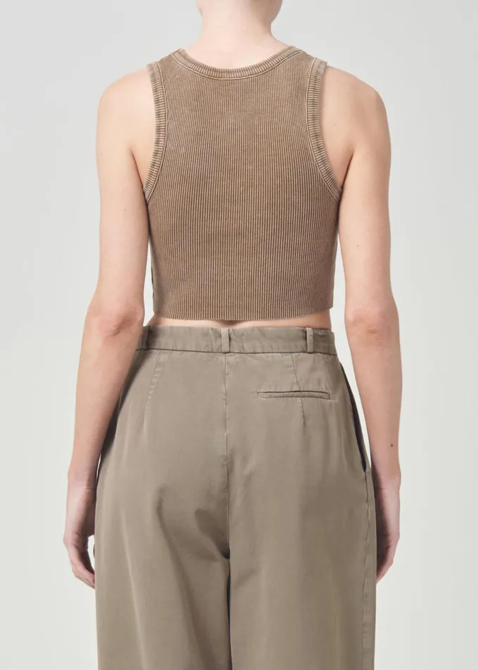 Tops and Bodysuits Women Agolde Cropped Poppy Tank In Bamboo
