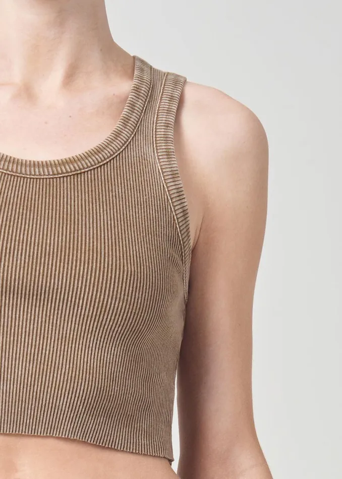 Tops and Bodysuits Women Agolde Cropped Poppy Tank In Bamboo