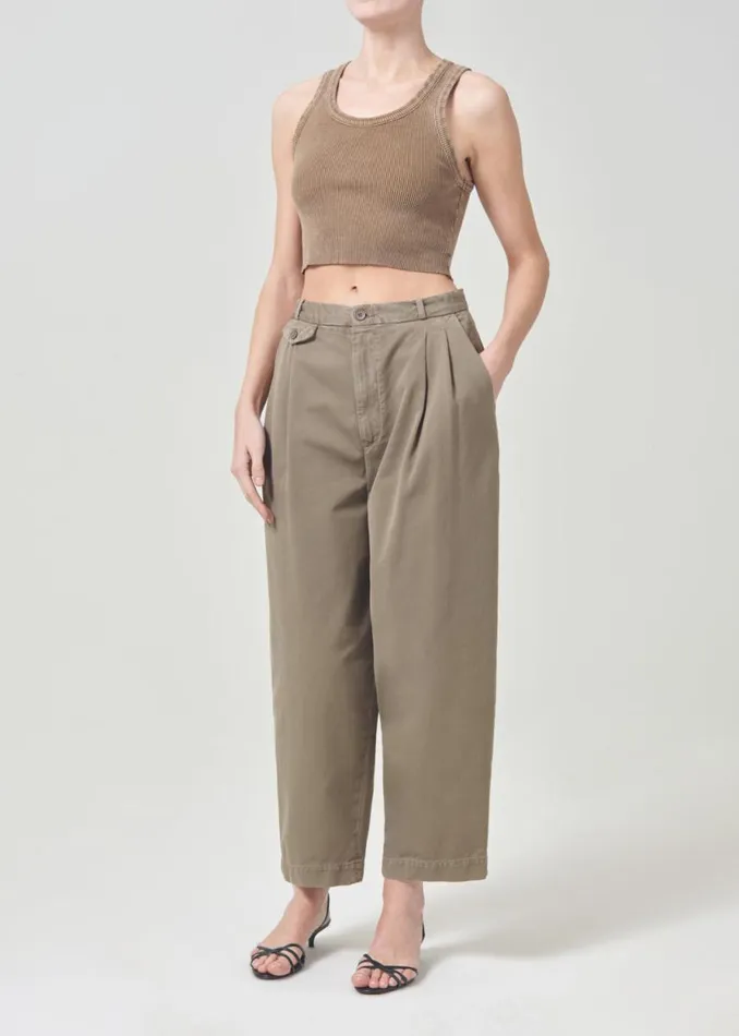 Tops and Bodysuits Women Agolde Cropped Poppy Tank In Bamboo