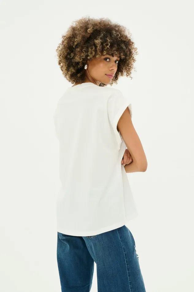 Tops and TShirts Women CULTURE CUwildam Tshirt Spring Gardenia