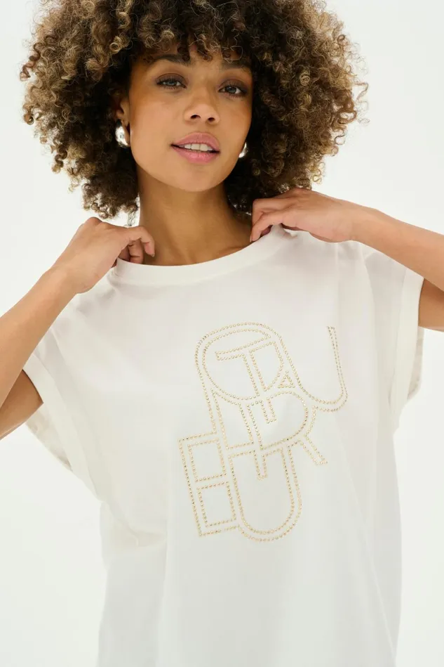 Tops and TShirts Women CULTURE CUwildam Tshirt Spring Gardenia