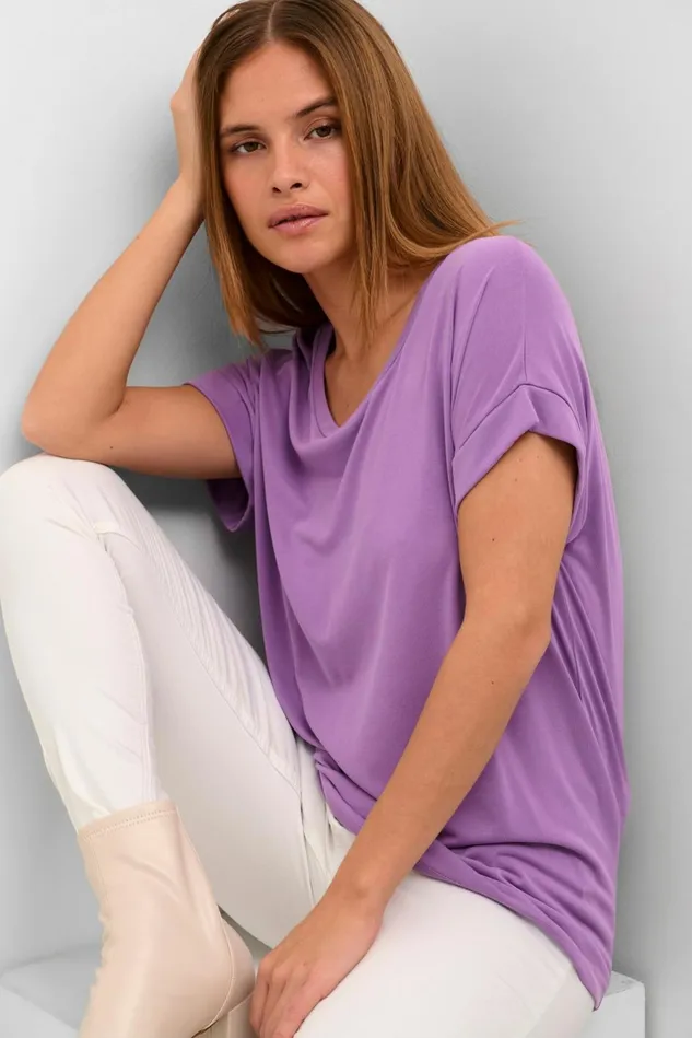 Tops and TShirts Women CULTURE Kajsa Tshirt English Lavender