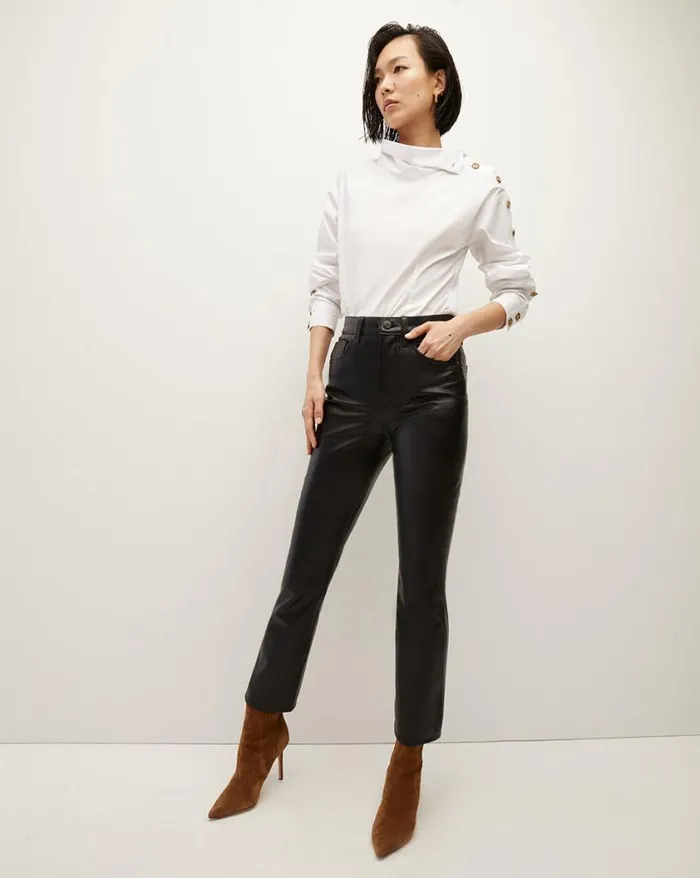 Tops and Tees Shop Veronica Beard Fauri Asymmetrical Poplin Shirt White
