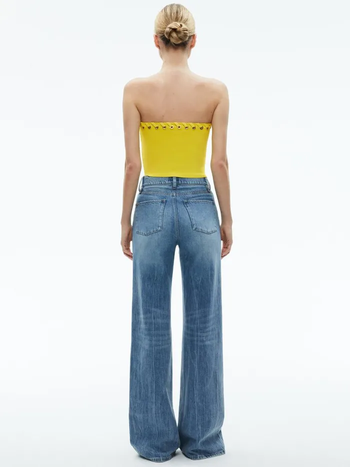 Tops Women Alice Olivia ALISON GROMMETS TUBE TOP Camel