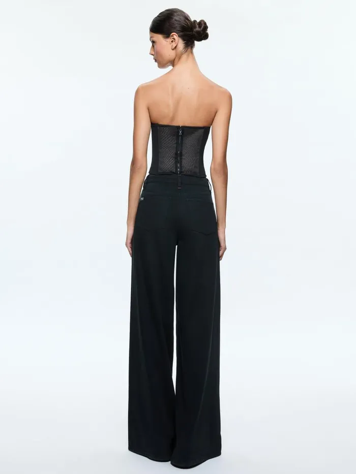 Tops Women Alice Olivia AVELINE BUSTIER TOP Black