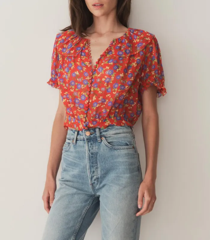 Tops Women DEN Anaise Top Red Dayflower Meadow