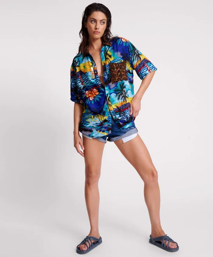 UTOPIA LEOPARD PRINT HAWAIIAN SHIRT Women One Teaspoon Shirts
