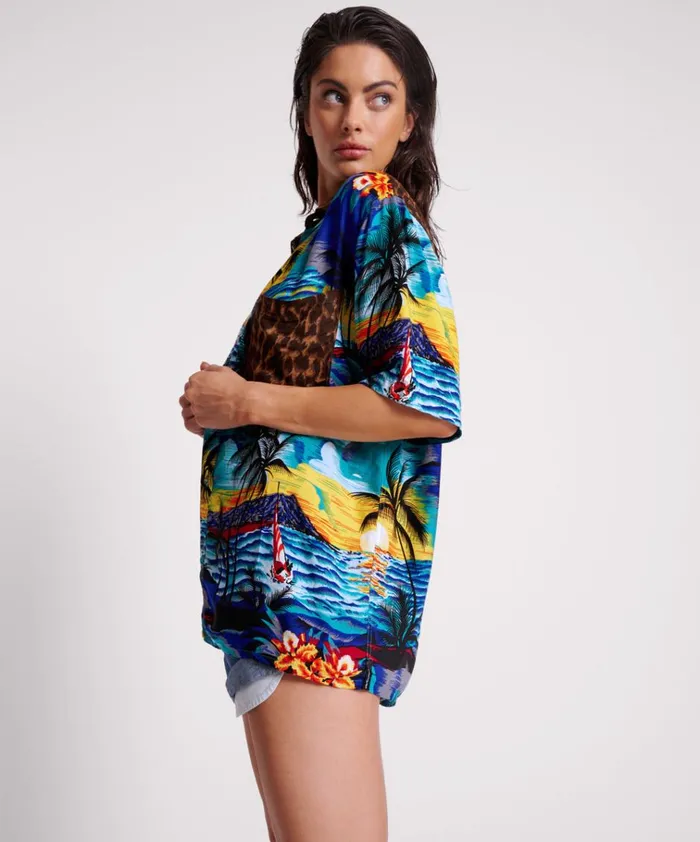UTOPIA LEOPARD PRINT HAWAIIAN SHIRT Women One Teaspoon Shirts