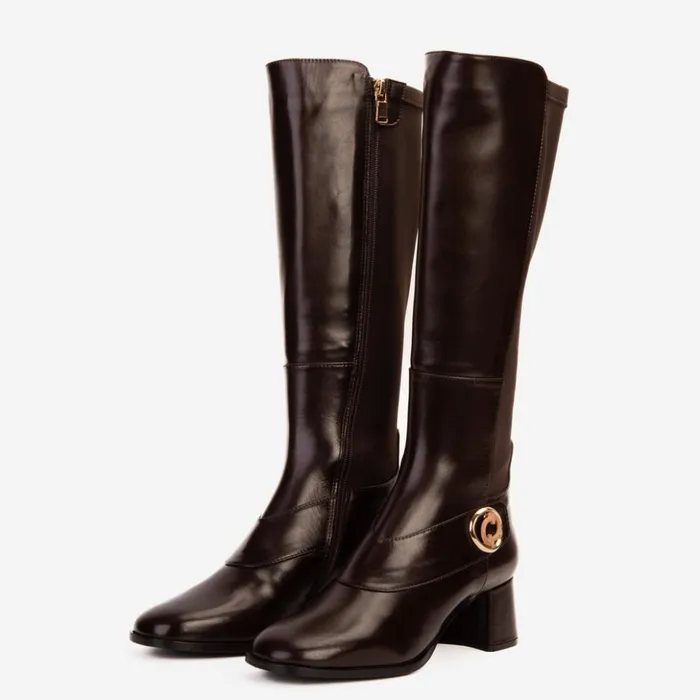 Vinci Leather Boots and Booties The Windsor Brown Leather Knee High Boot 8211 Women