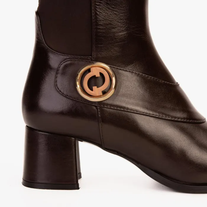 Vinci Leather Boots and Booties The Windsor Brown Leather Knee High Boot 8211 Women