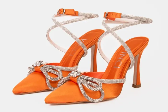 Vinci Leather Sandals The Floransa Orange Leather Pointy Toe Ankle Strap Sandal 8211 Women