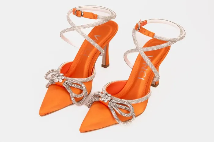 Vinci Leather Sandals The Floransa Orange Leather Pointy Toe Ankle Strap Sandal 8211 Women