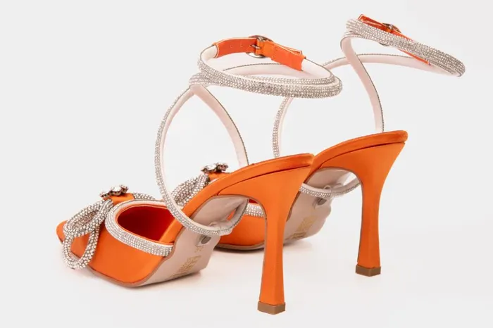 Vinci Leather Sandals The Floransa Orange Leather Pointy Toe Ankle Strap Sandal 8211 Women