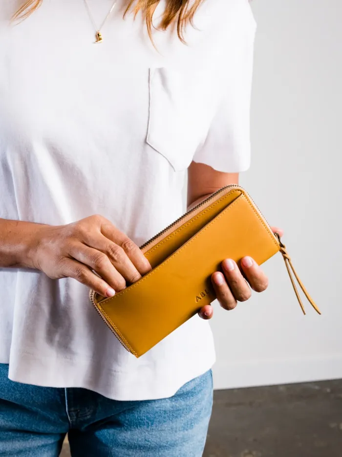 Women Able Helina Large Zip Around Wallet Black Wallets and Clutches