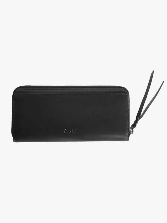 Women Able Helina Large Zip Around Wallet Black Wallets and Clutches