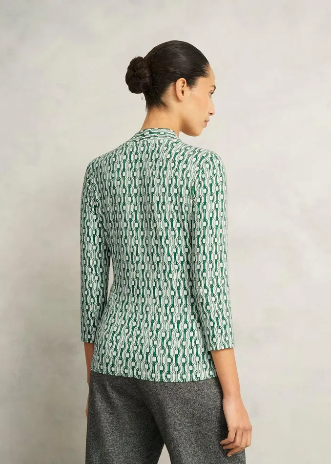 Women Aimee Printed Top Green Ivory Hobbs Tops