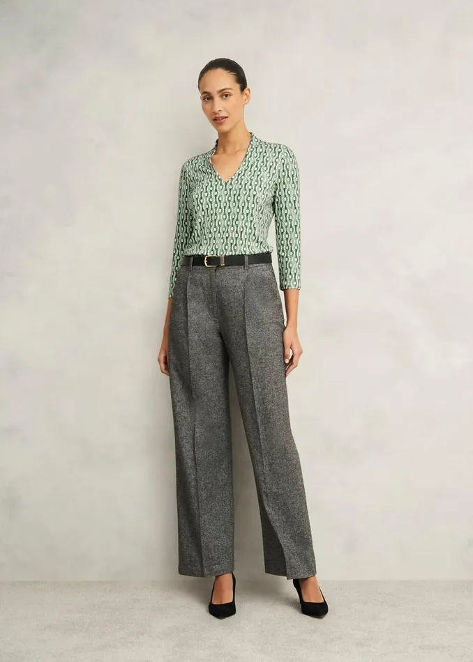 Women Aimee Printed Top Green Ivory Hobbs Tops