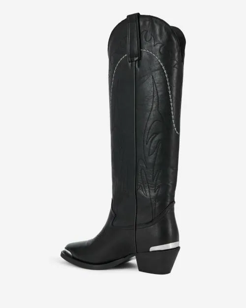 Women Ankle Boots and Boots The Kooples Black Leather Western Boots Black