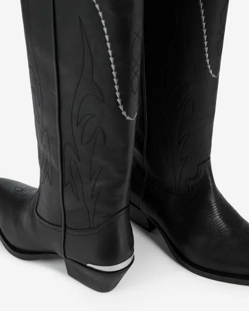 Women Ankle Boots and Boots The Kooples Black Leather Western Boots Black