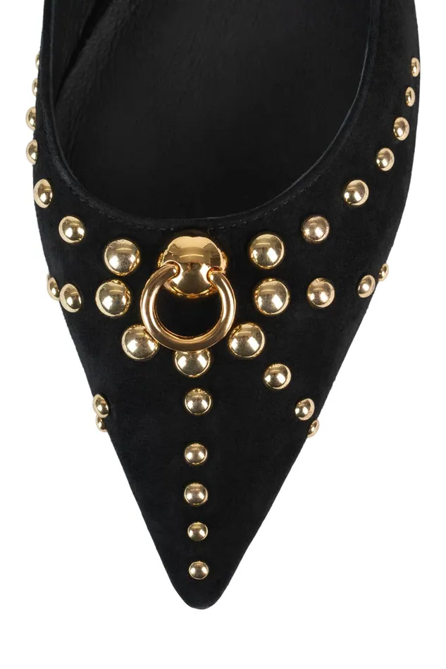 Women Ballet Flats Jeffrey Campbell APPEALING Red Suede Gold