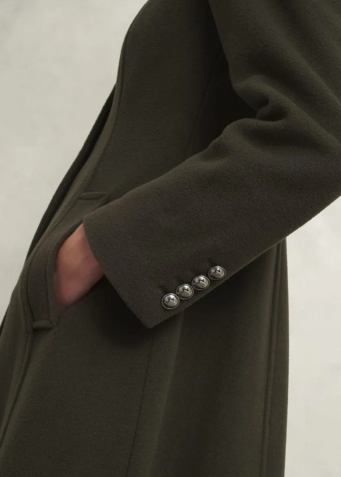 Women Bayley Wool Blend Coat Olive Green Hobbs Coats and Jackets