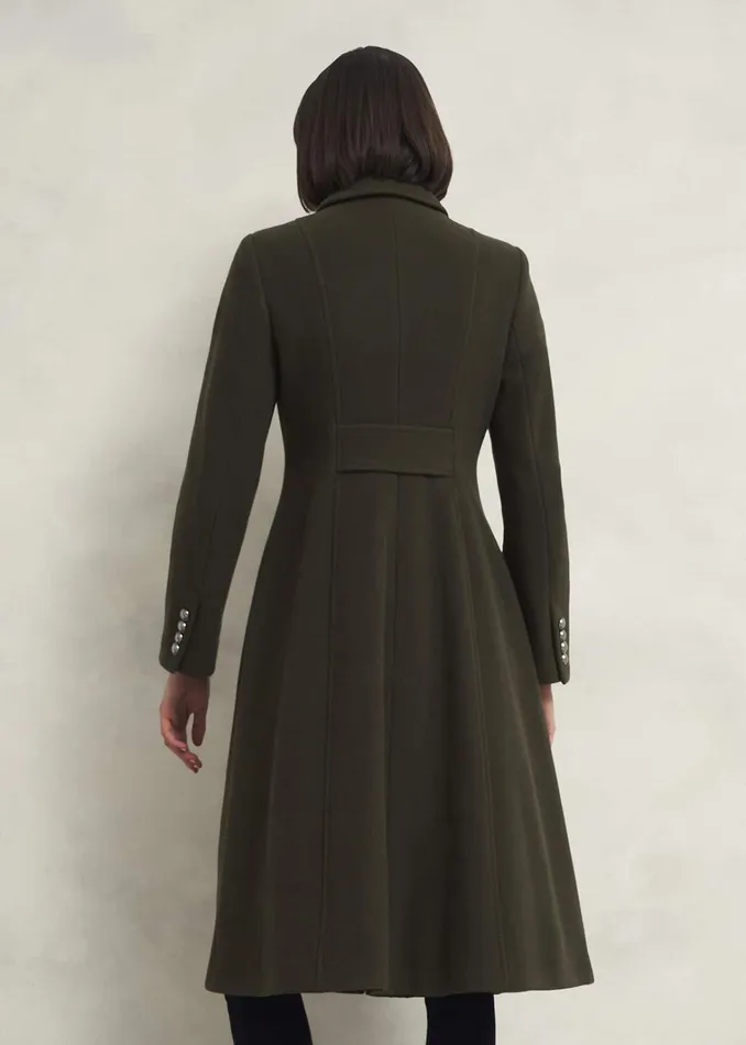 Women Bayley Wool Blend Coat Olive Green Hobbs Coats and Jackets