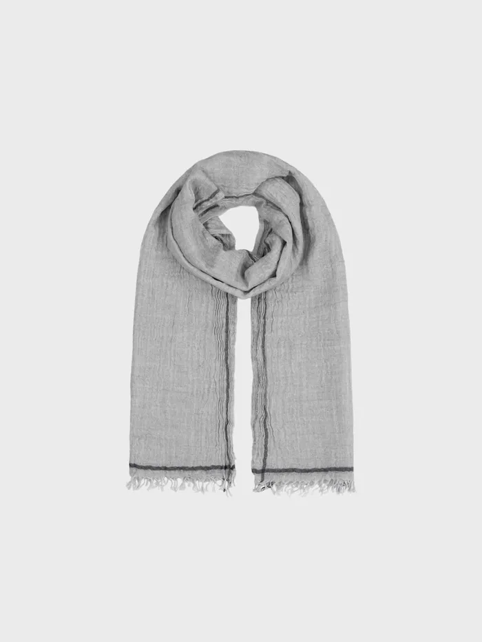 Women Begg X Co Scarves Washed Staffa Cadell Cashmere Silk Scarf Silver Charcoal