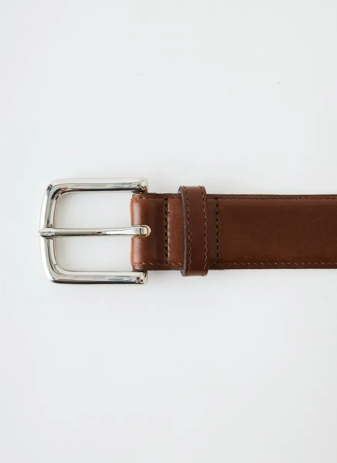Women Belts Tibi Classic Men039s Leather Belt Brown