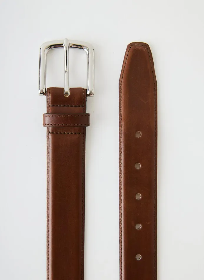 Women Belts Tibi Classic Men039s Leather Belt Brown