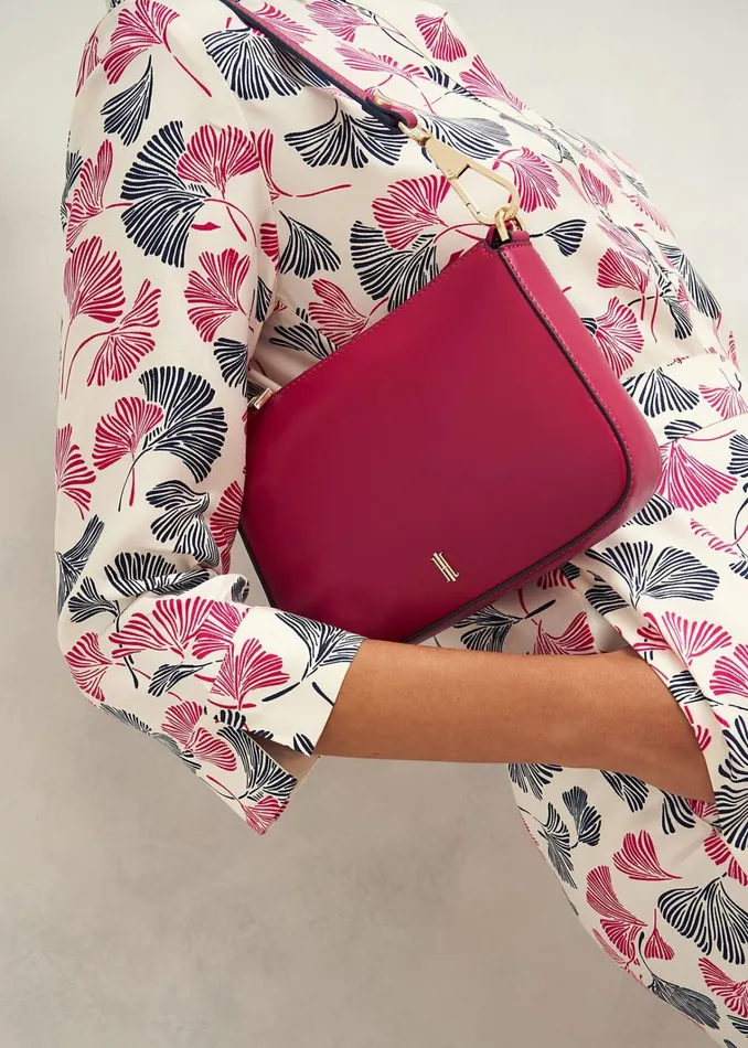 Women Briella Leather Crossbody Bag Cranberry Pink Hobbs Bags