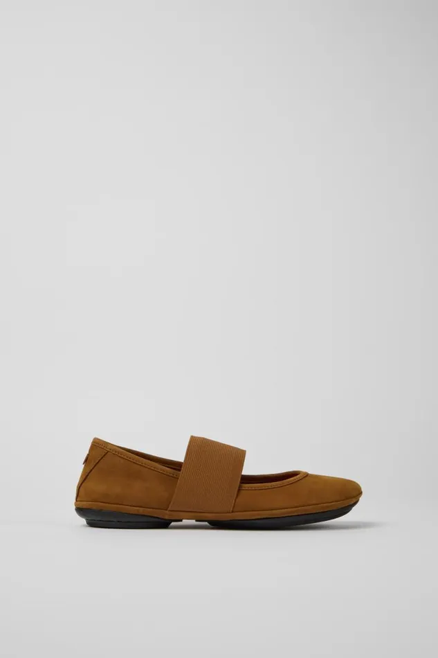 Women Camper Ballerinas Right Brown Nubuck Ballerina Flats Women Camper Ballerinas Right Brown Nubuck Ballerina Flats