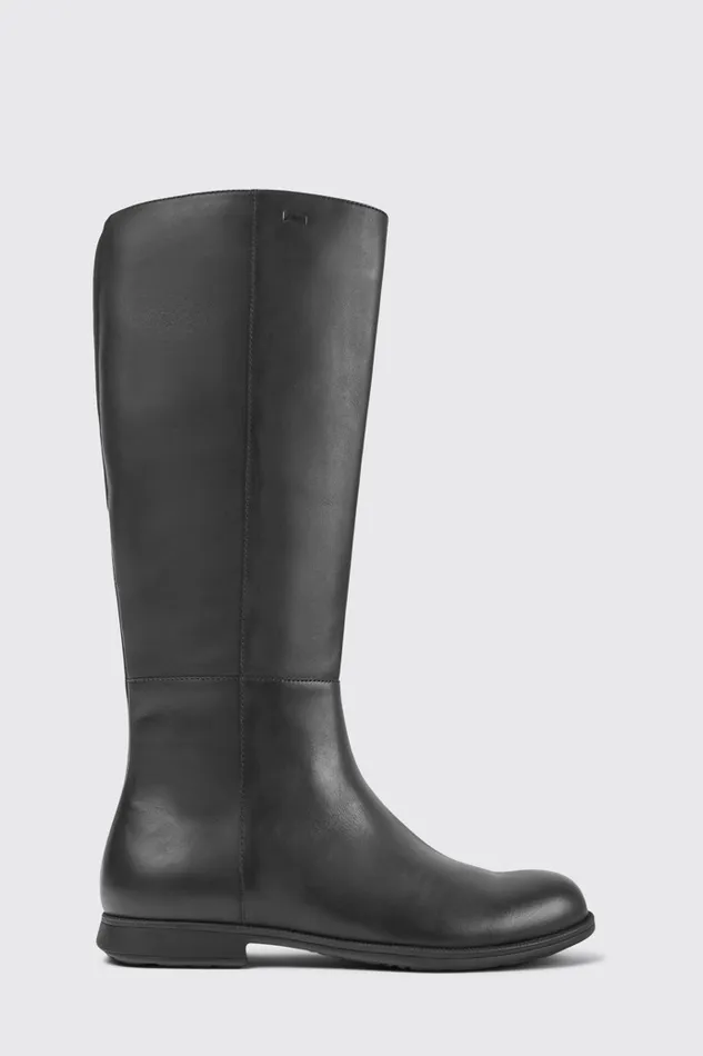 Women Camper Boots Mil Black Leather And Textile Black Boots Women Camper Boots Mil Black Leather And Textile Black Boots