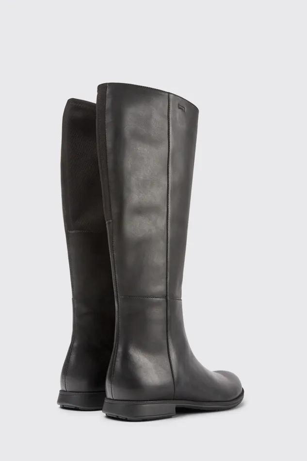 Women Camper Boots Mil Black Leather And Textile Black Boots Women Camper Boots Mil Black Leather And Textile Black Boots