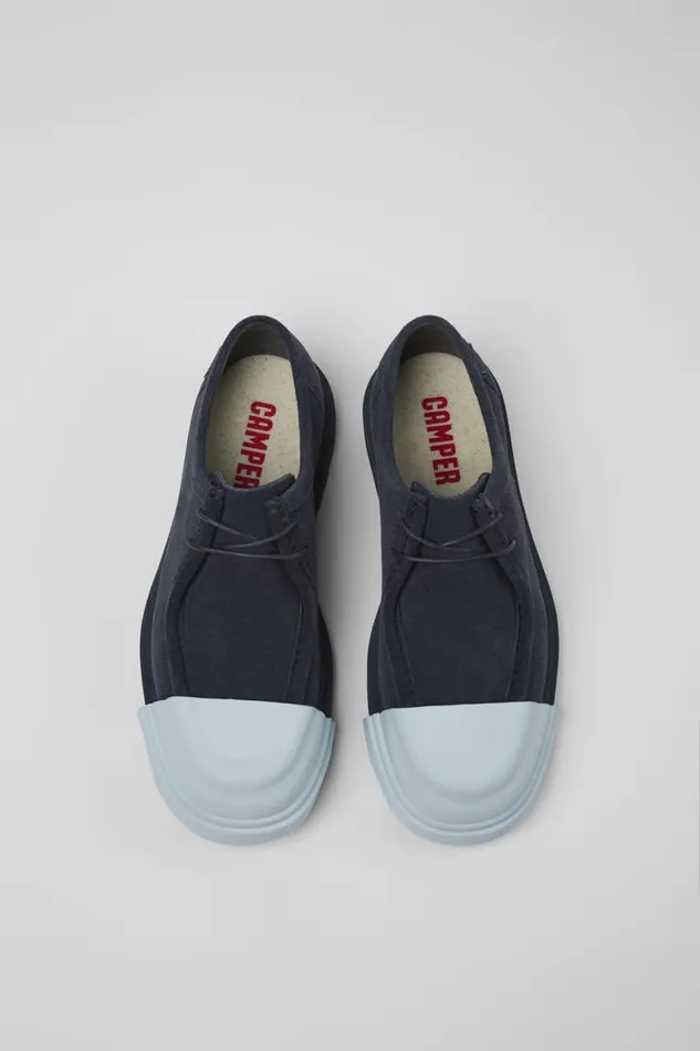 Women Camper Formal Shoes Junction Blue Nubuck Shoes