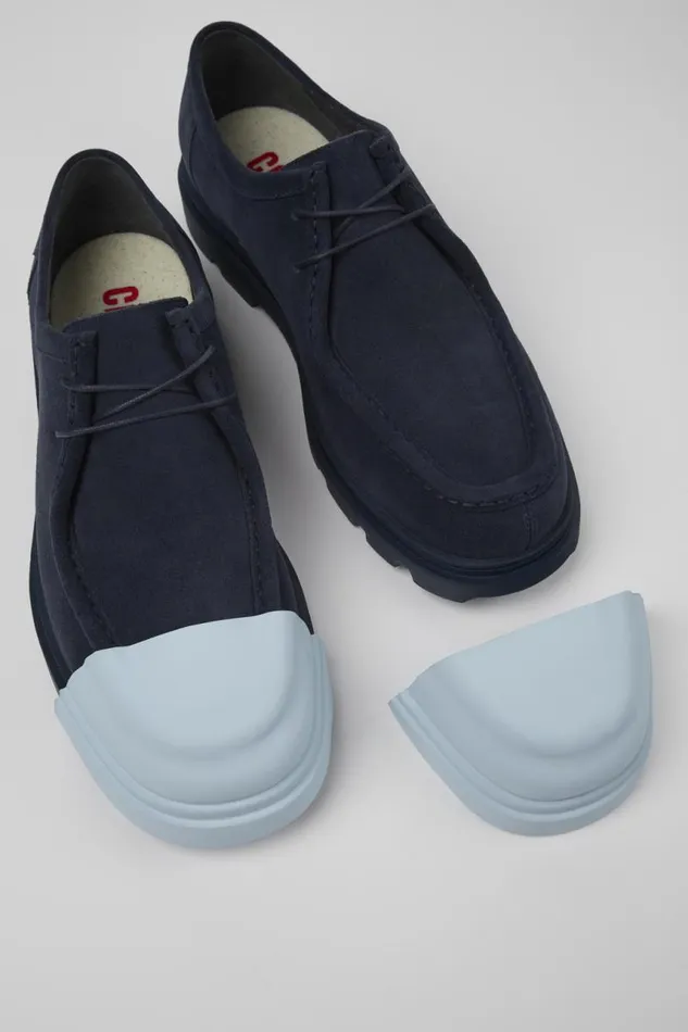 Women Camper Formal Shoes Junction Blue Nubuck Shoes