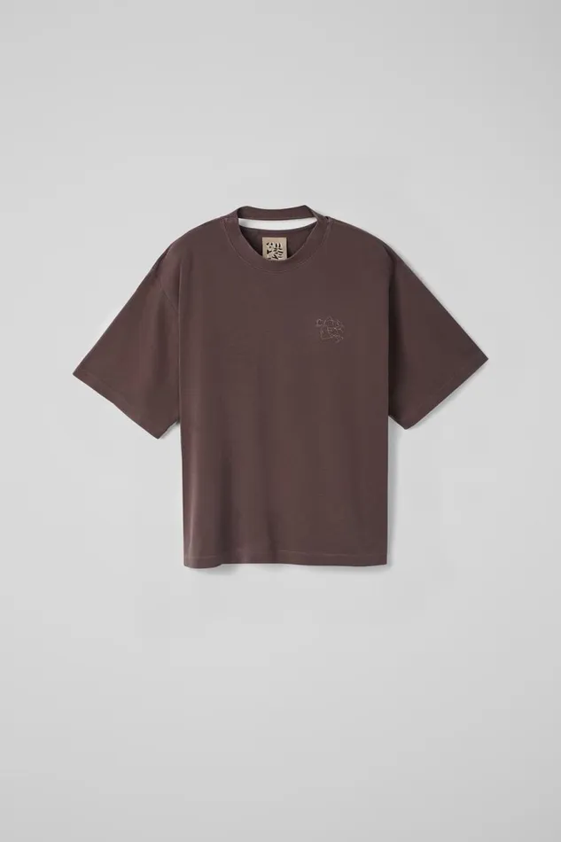 Women Camper Jersey TShirt Dusty Brown Organic Cotton TShirt Women Camper Jersey TShirt Dusty Brown Organic Cotton TShirt