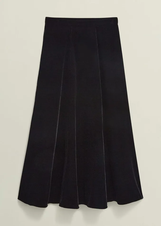 Women Charteris Velvet Skirt Black Hobbs Skirts