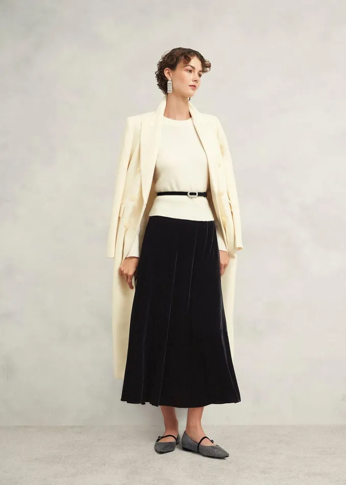 Women Charteris Velvet Skirt Black Hobbs Skirts