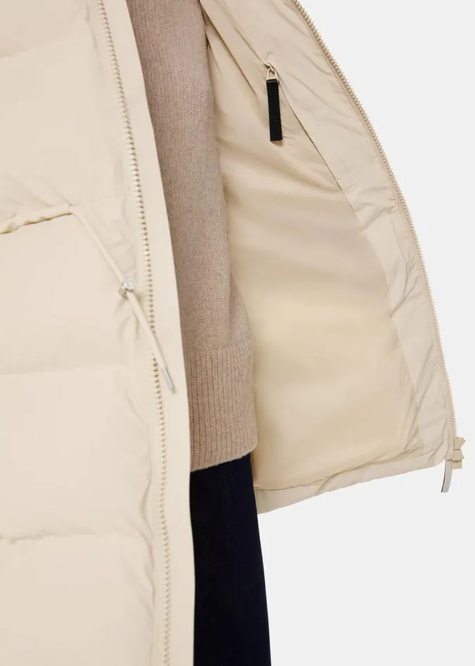 Women Coats and Jackets Whistles Ivory Rains Alta Long Puffer