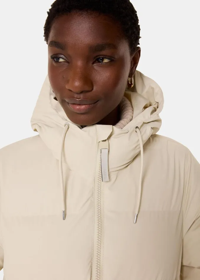 Women Coats and Jackets Whistles Ivory Rains Alta Long Puffer