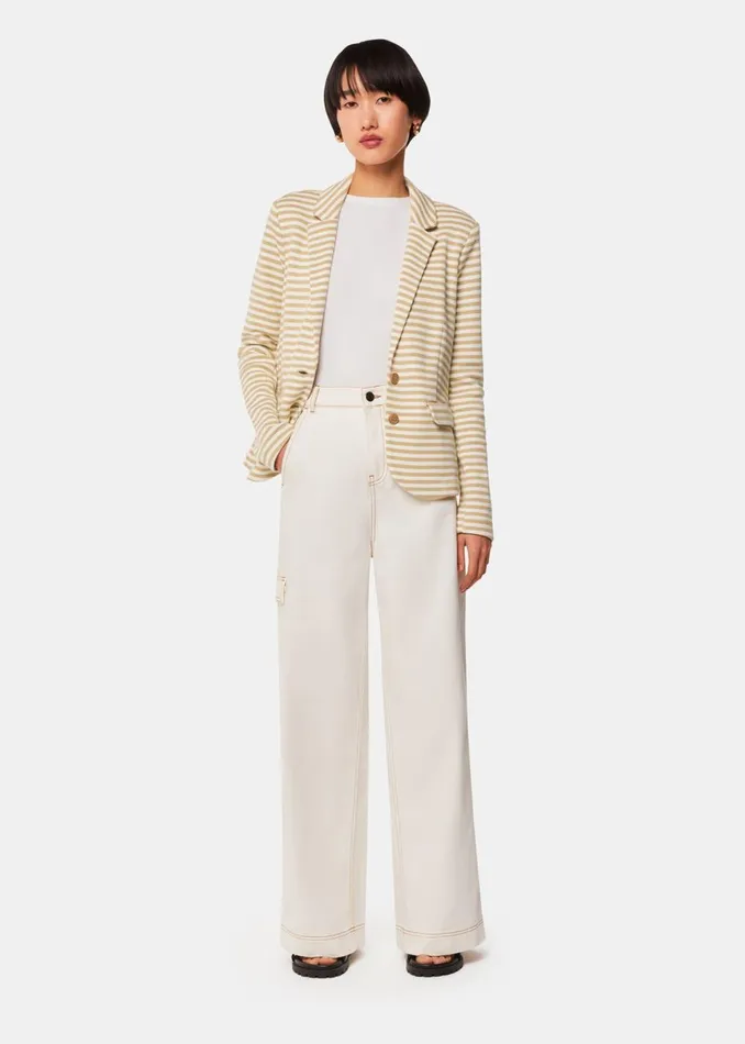 Women Coats and Jackets Whistles Ivory Slim Fit Jersey Jacket
