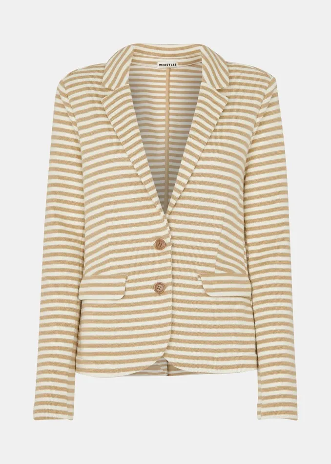 Women Coats and Jackets Whistles Ivory Slim Fit Jersey Jacket