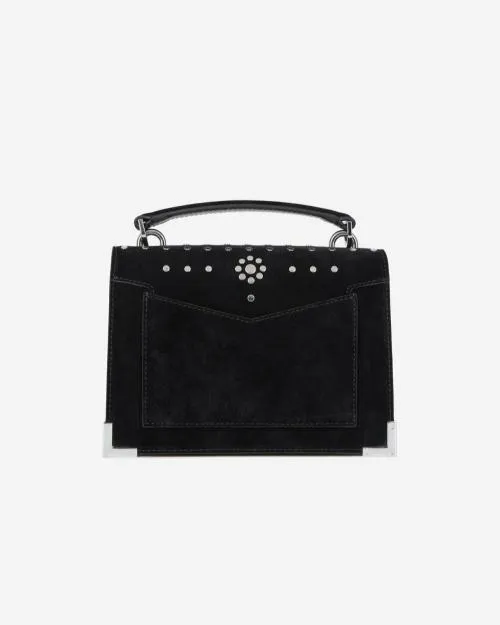 Women Crossbody Bags The Kooples Black Leather Emily Small Bag With Studs Black
