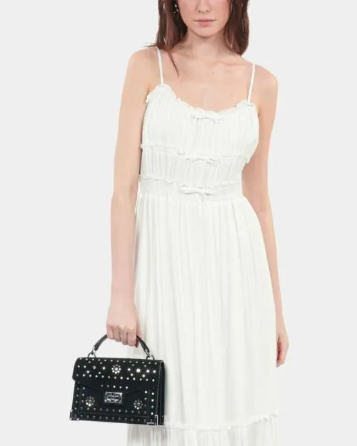 Women Crossbody Bags The Kooples Black Leather Emily Small Bag With Studs Black
