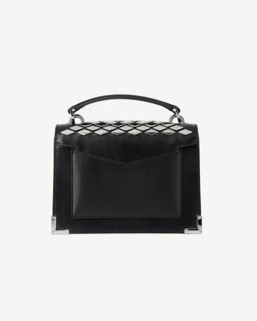 Women Crossbody Bags The Kooples Emily Small Bag In Black Leather With Studs Black