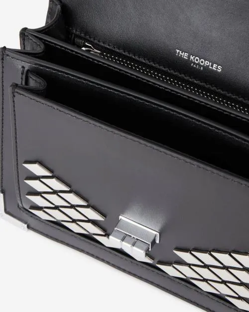 Women Crossbody Bags The Kooples Emily Small Bag In Black Leather With Studs Black