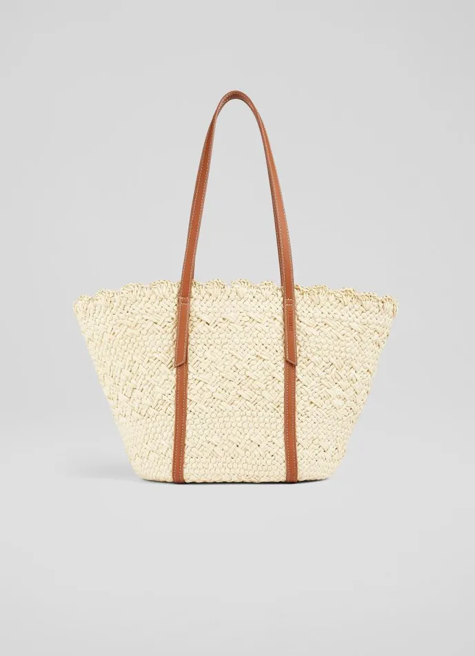 Women Didi Natural Raffia Scallop Edge Basket Bag LKBennett Tote Bags Women Didi Natural Raffia Scallop Edge Basket Bag LKBennett Tote Bags