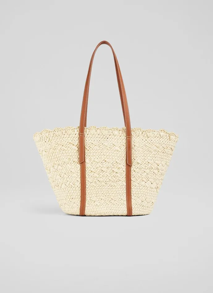 Women Didi Natural Raffia Scallop Edge Basket Bag LKBennett Tote Bags Women Didi Natural Raffia Scallop Edge Basket Bag LKBennett Tote Bags