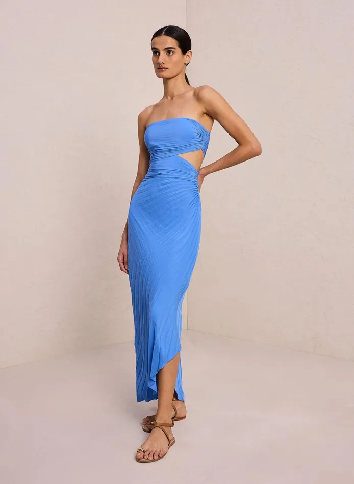 Women Dresses ALC Andie Strapless Pleated Dress Coastal Blue